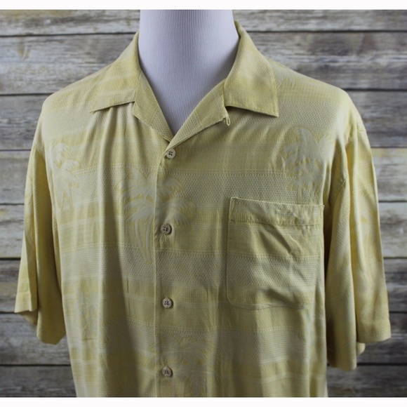 MINT Tommy Bahama Textured Silk Camp Shirt LG - Picture 1 of 3